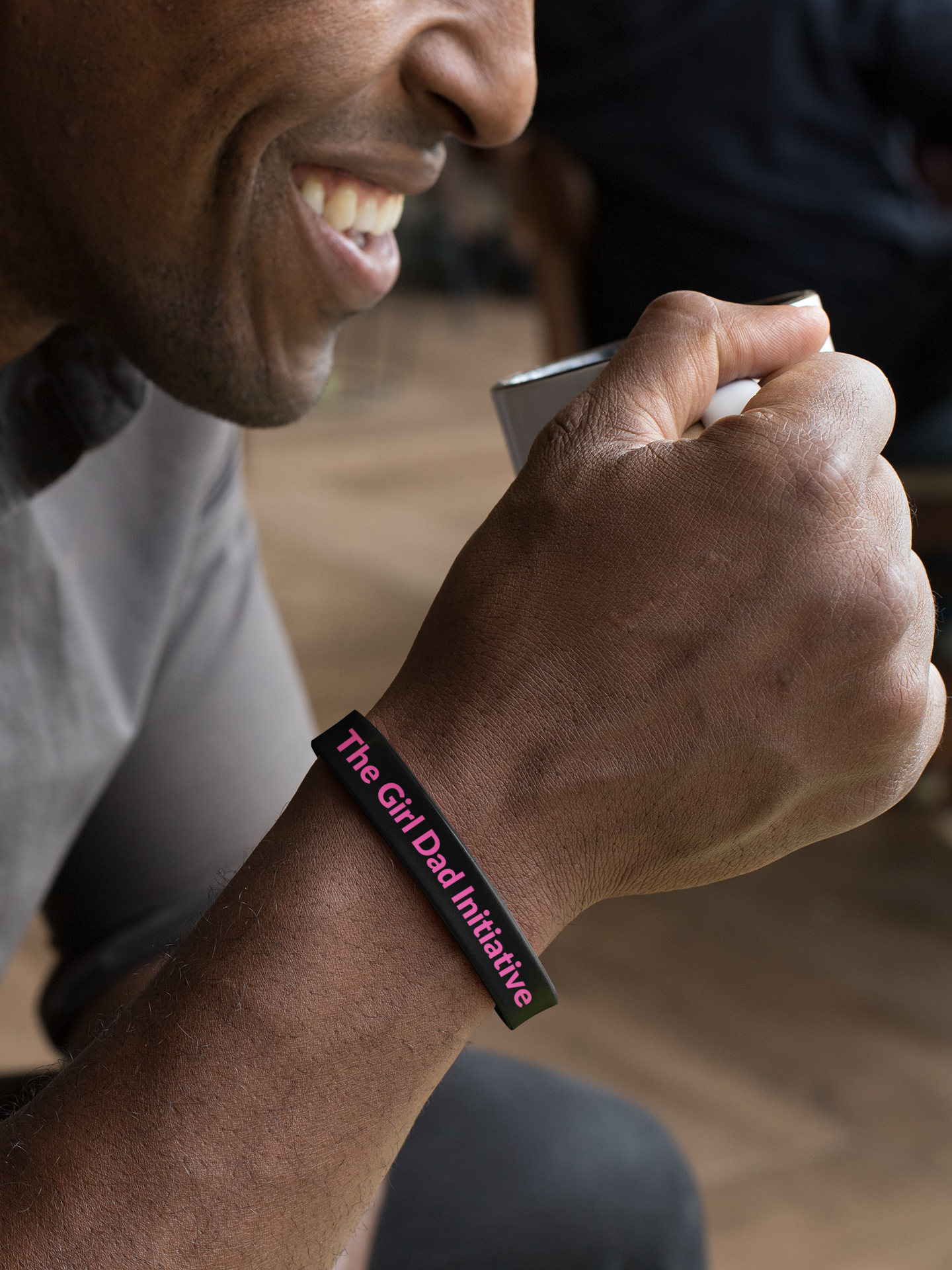 Proud Girl Dad Wristband – Bold Black & Pink by The Girl Dad Initiative