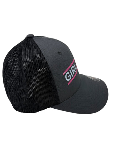 The Girl Dad Initiative ™ Flexfit One Size Fits All Black/Charcoal Trucker Hat