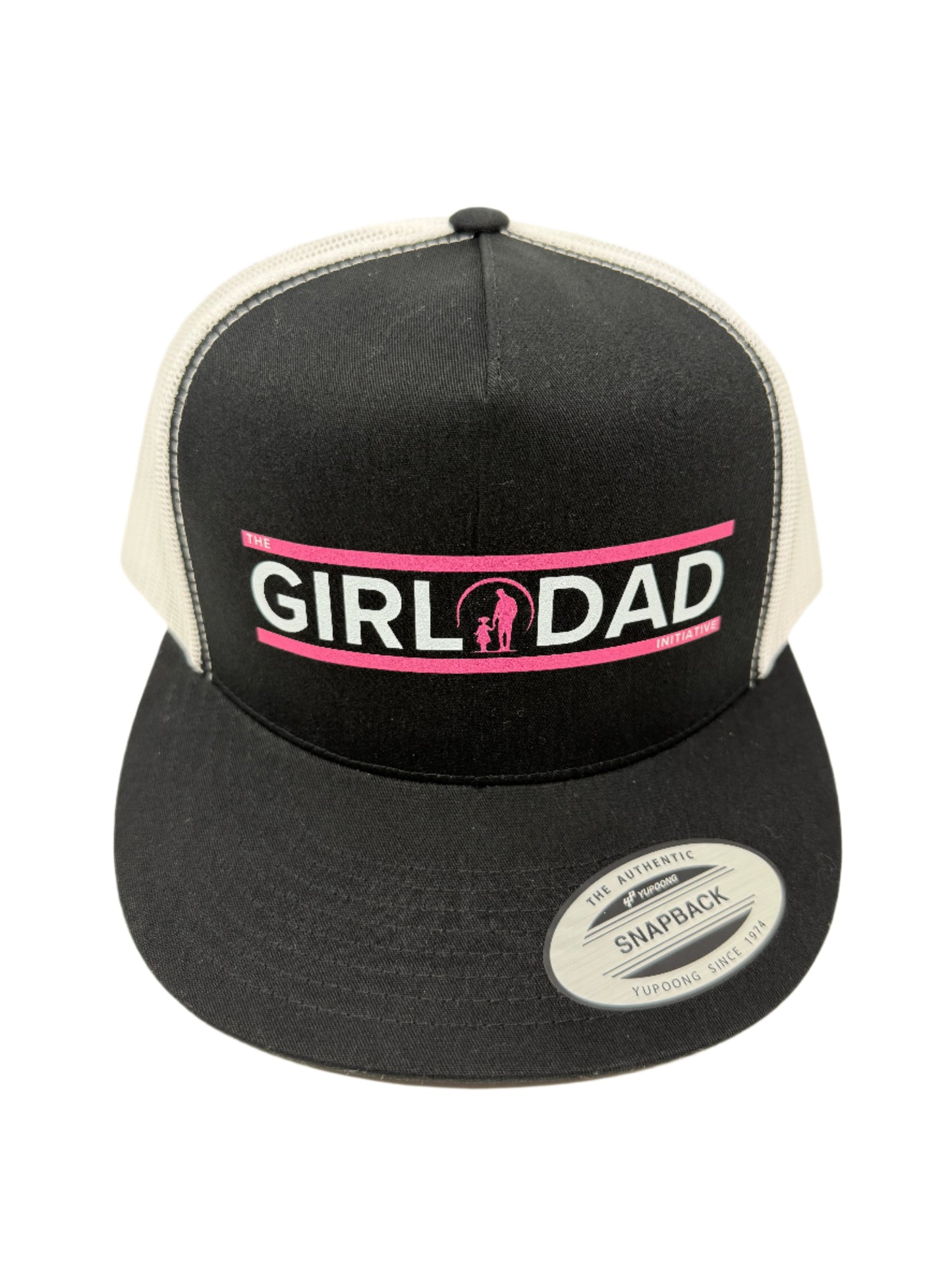 The Girl Dad Initiative ™ Snapback Adjustable Black/White Trucker Hat