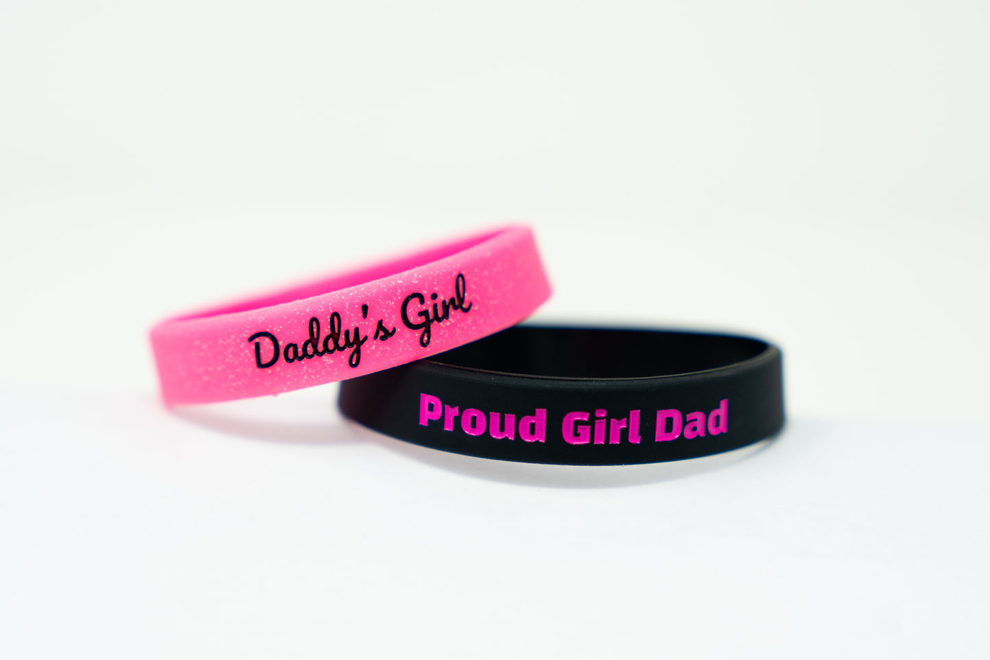 Proud Girl Dad Wristband – Bold Black & Pink by The Girl Dad Initiative