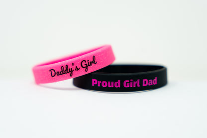 Proud Girl Dad Wristband – Bold Black & Pink by The Girl Dad Initiative