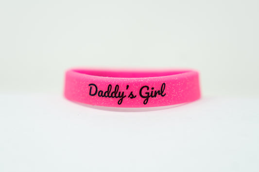 “Daddy’s Girl” Glitter Wristband – Pink Sparkle by The Girl Dad Initiative ™