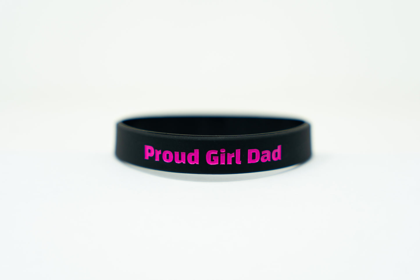 Proud Girl Dad Wristband – Bold Black & Pink by The Girl Dad Initiative