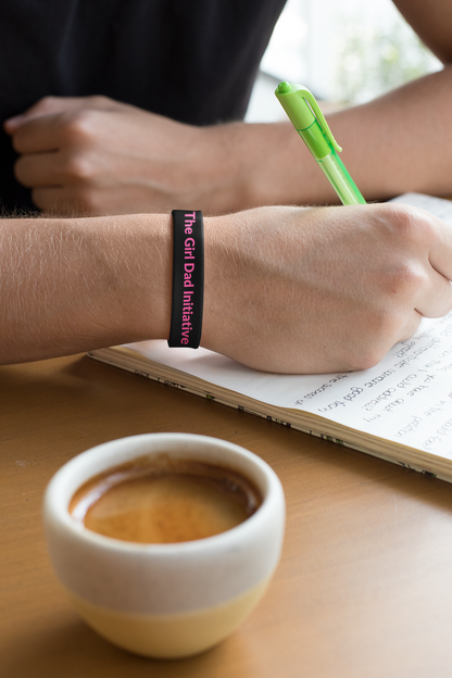 Proud Girl Dad Wristband – Bold Black & Pink by The Girl Dad Initiative