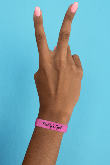 “Daddy’s Girl” Glitter Wristband – Pink Sparkle by The Girl Dad Initiative ™